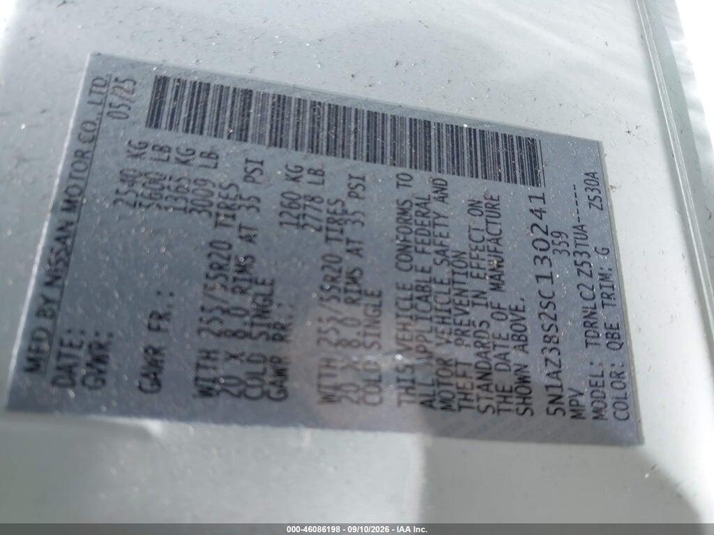 5N1AZ3BS2SC130241 2025 NISSAN MURANO photo no. 9