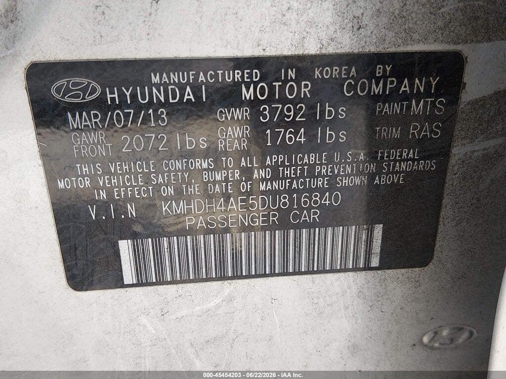 KMHDH4AE5DU816840 2013 HYUNDAI ELANTRA photo no. 9