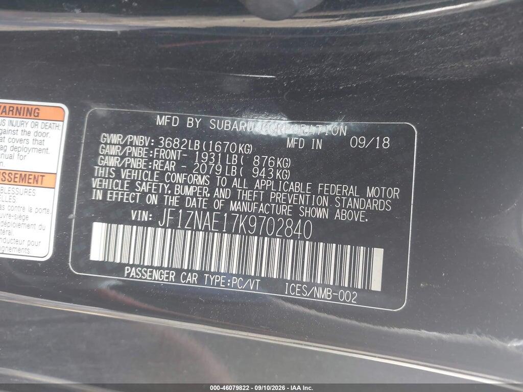 JF1ZNAE17K9702840 2019 TOYOTA 86 photo no. 9