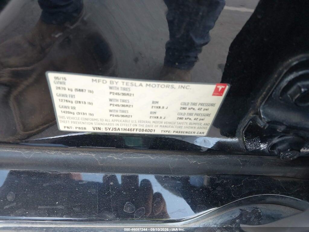 5YJSA1H46FF084001 2015 TESLA MODEL S photo no. 9
