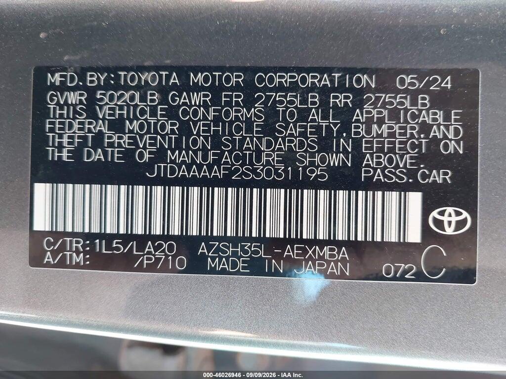 JTDAAAAF2S3031195 2025 TOYOTA CROWN photo no. 9