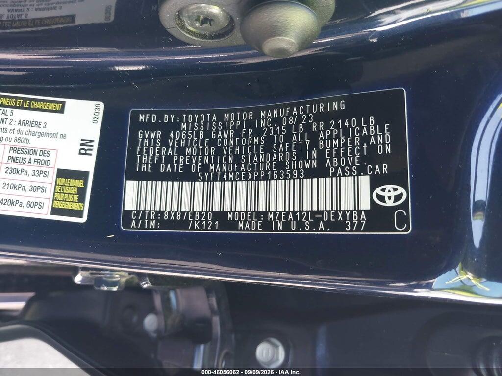 5YFT4MCEXPP163593 2023 TOYOTA COROLLA photo no. 9