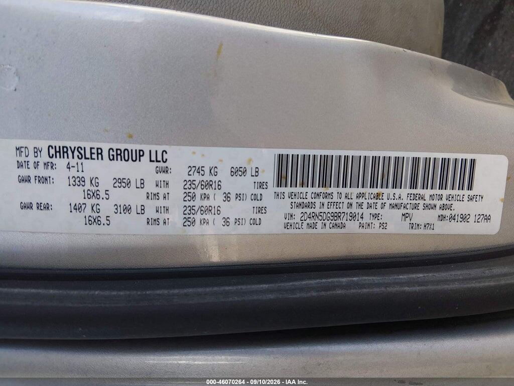 2D4RN5DG9BR719014 2011 DODGE GRAND CARAVAN photo no. 9