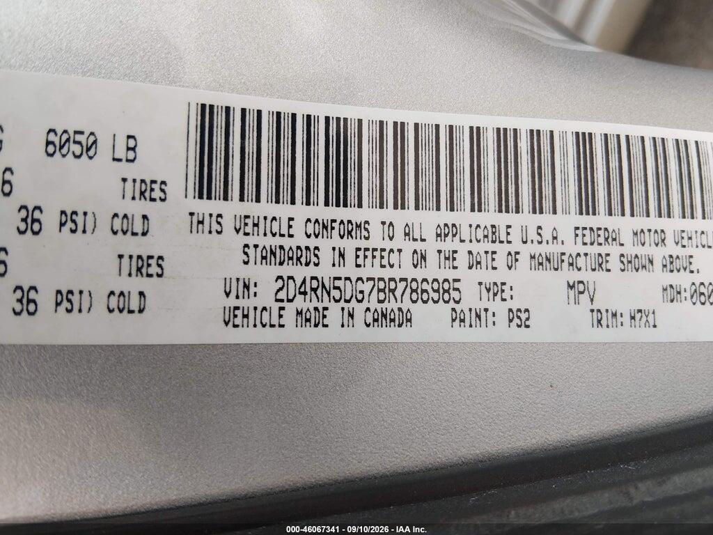 2D4RN5DG7BR786985 2011 DODGE GRAND CARAVAN photo no. 9