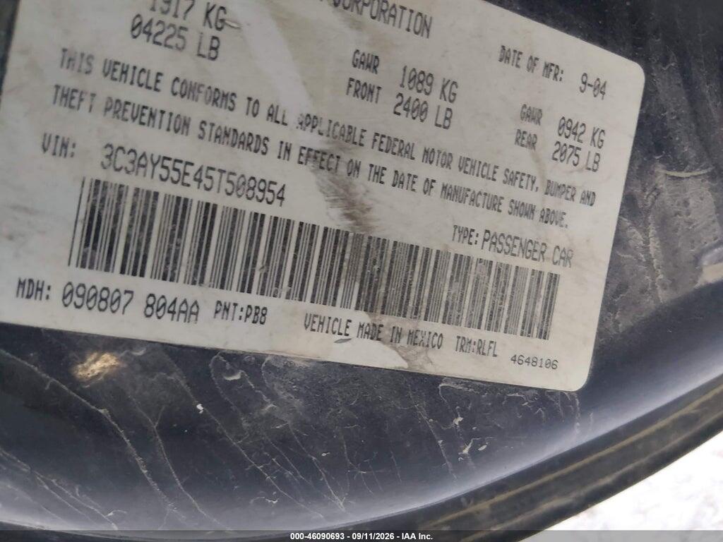 3C3AY55E45T508954 2005 CHRYSLER PT CRUISER photo no. 9