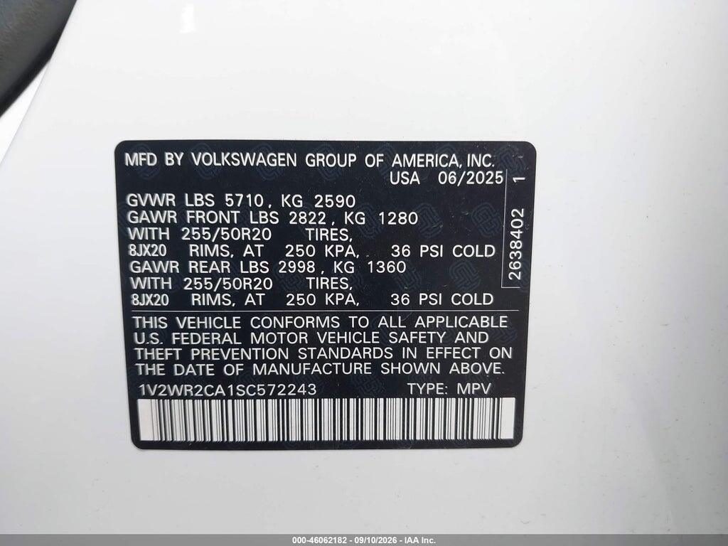 1V2WR2CA1SC572243 2025 VOLKSWAGEN ATLAS photo no. 9
