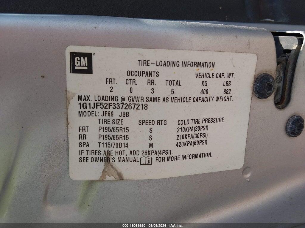 1G1JF52F337267218 2003 CHEVROLET CAVALIER photo no. 9
