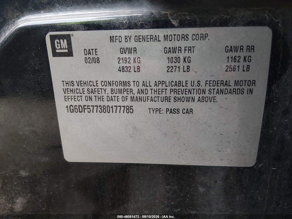 1G6DF577380177785 2008 CADILLAC CTS photo no. 9