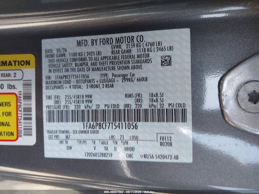 1FA6P8CF7T5411056 2026 FORD MUSTANG photo no. 9