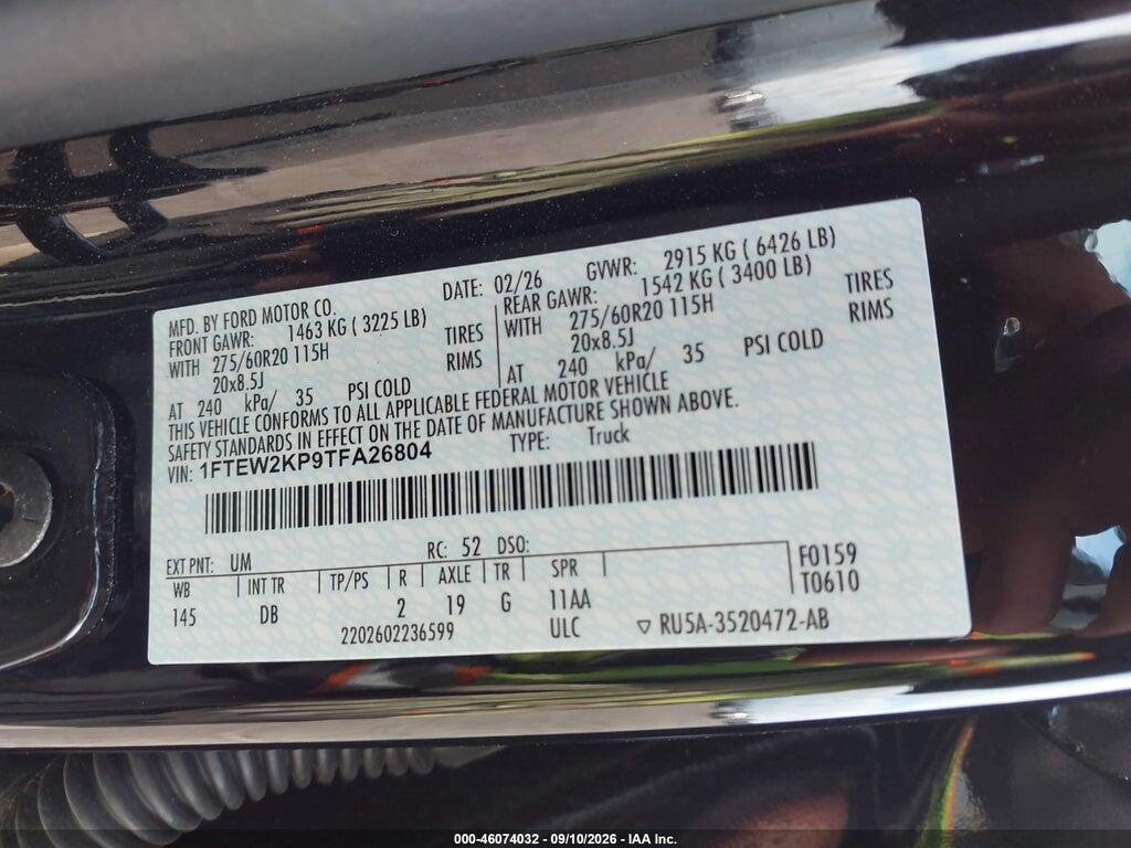 1FTEW2KP9TFA26804 2026 FORD F-150 photo no. 9