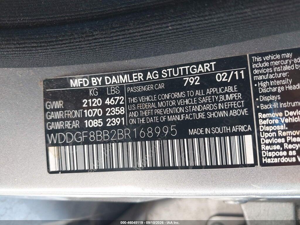 WDDGF8BB2BR168995 2011 MERCEDES-BENZ C 300 photo no. 9