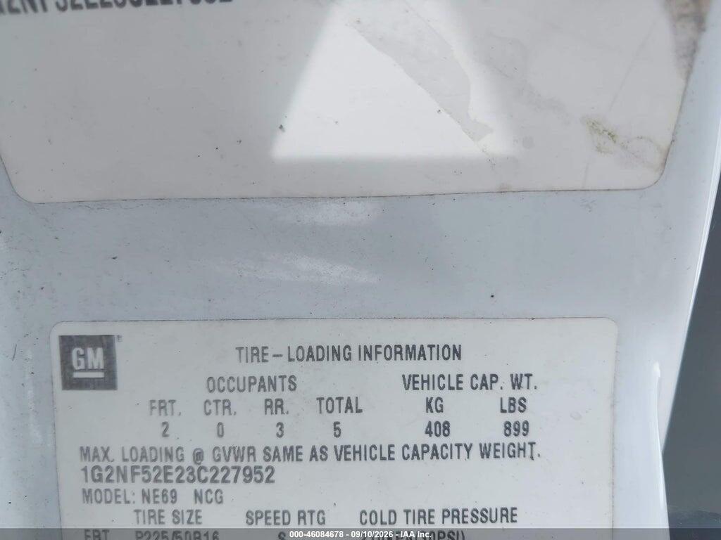 1G2NF52E23C227952 2003 PONTIAC GRAND AM photo no. 9