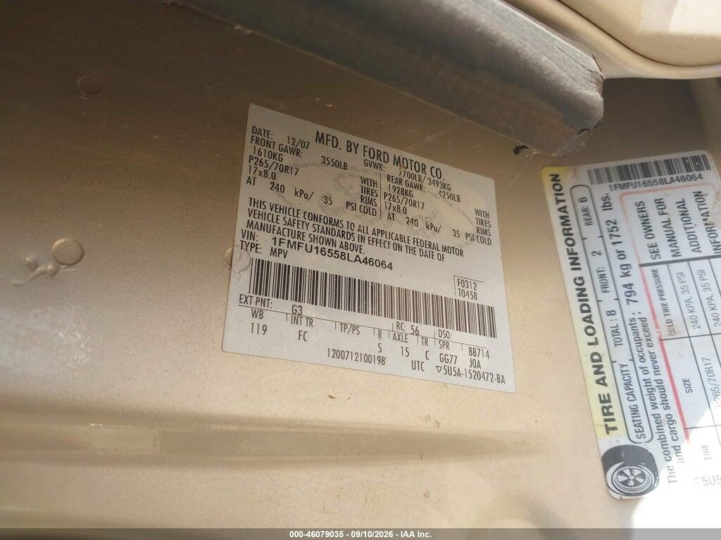 1FMFU16558LA46064 2008 FORD EXPEDITION photo no. 9