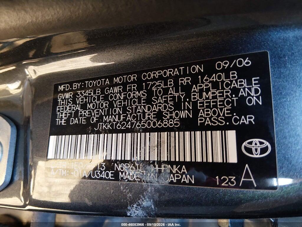 JTKKT624765006885 2006 SCION XA photo no. 9