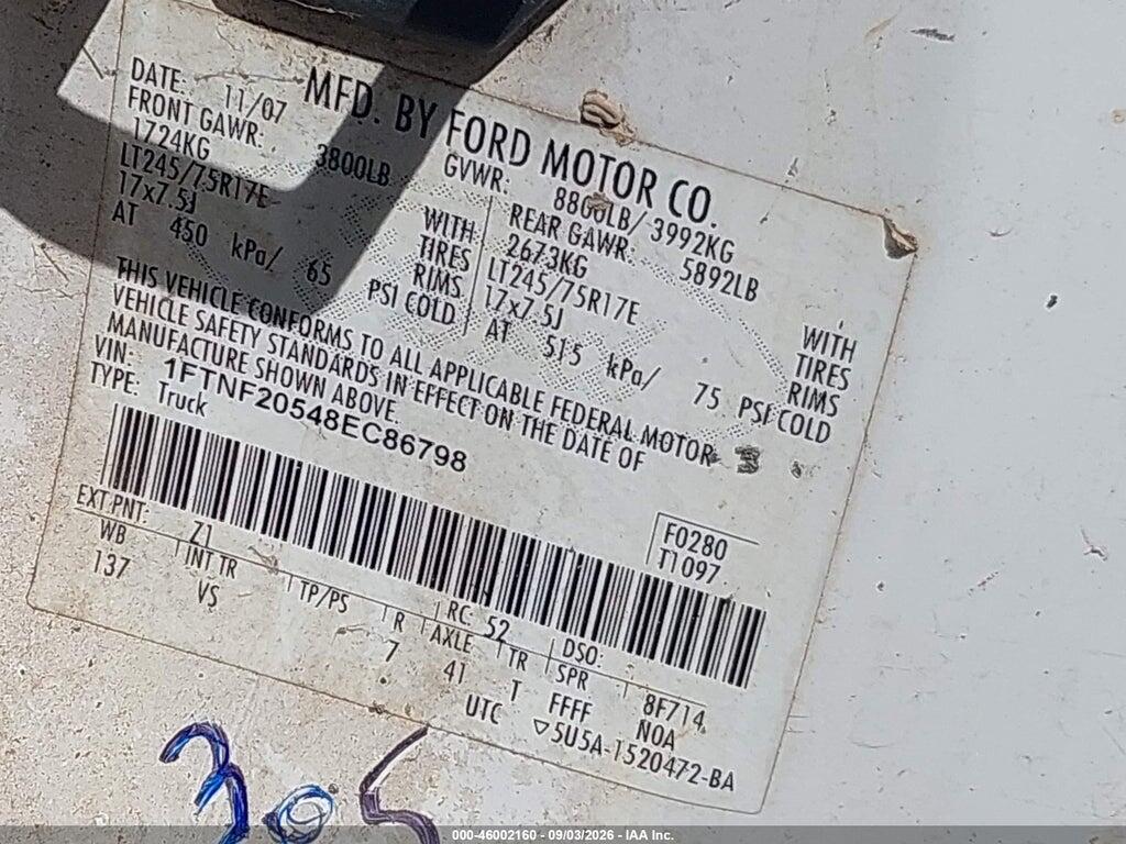 1FTNF20548EC86798 2008 FORD F-250 photo no. 9