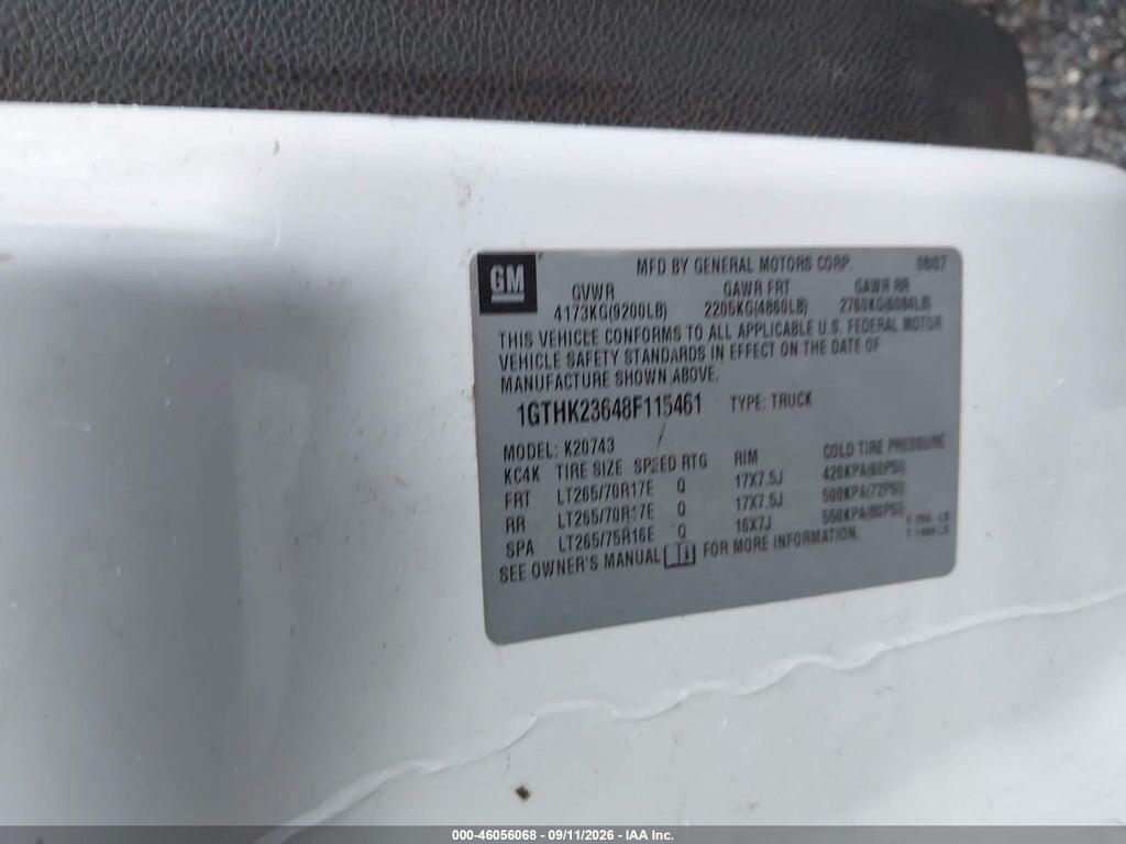 1GTHK23648F115461 2008 GMC SIERRA 2500HD photo no. 8