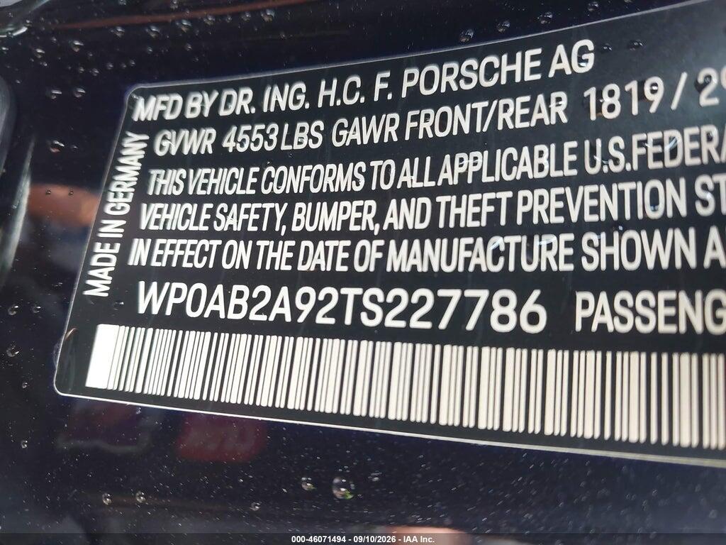 WP0AB2A92TS227786 2026 PORSCHE 911 photo no. 9