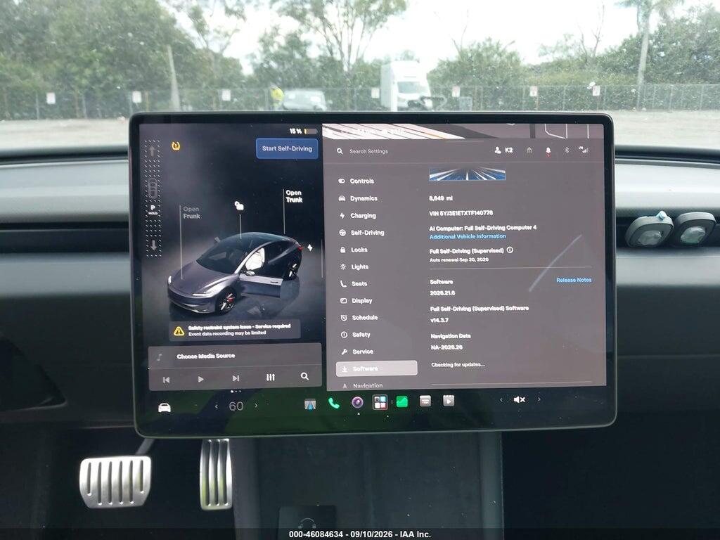 5YJ3E1ETXTF140778 2026 TESLA MODEL 3 photo no. 7