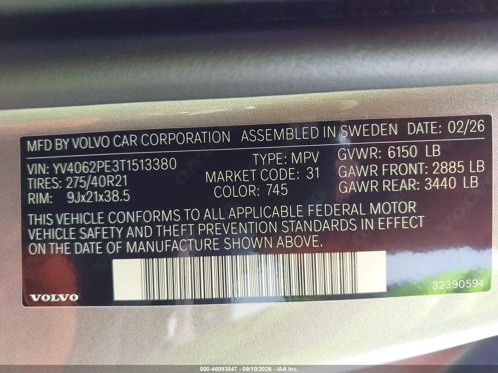 YV4062PE3T1513380 2026 VOLVO XC90 photo no. 9