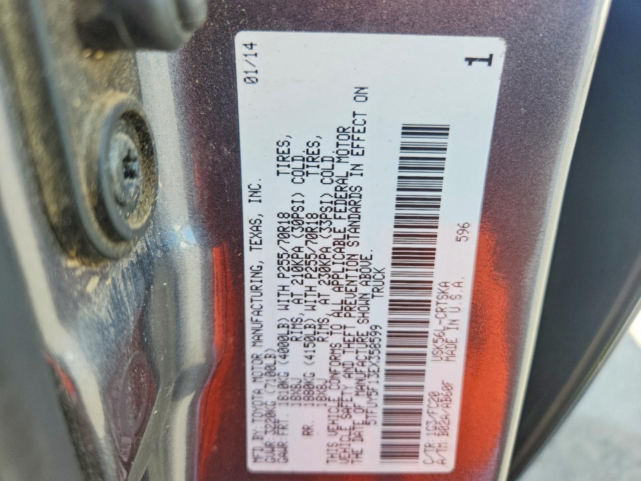 2014 TOYOTA TUNDRA SR5 — Фото 12 из 12