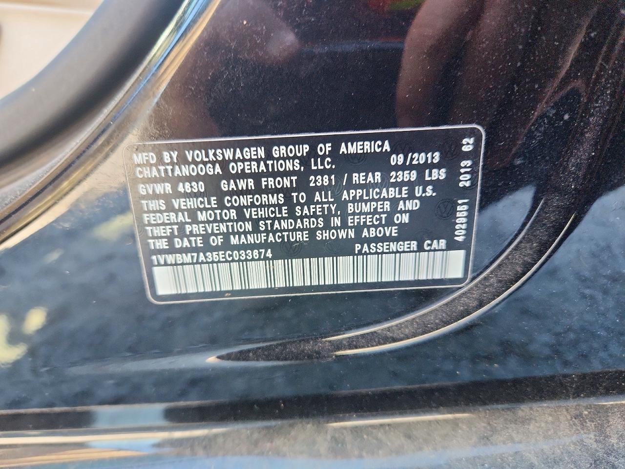 2014 VOLKSWAGEN PASSAT SE — Фото 12 из 12
