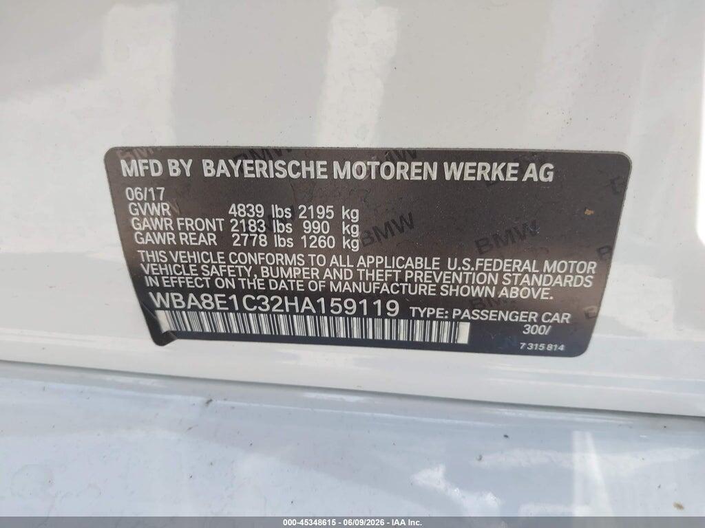 WBA8E1C32HA159119 2017 BMW 330E photo no. 9