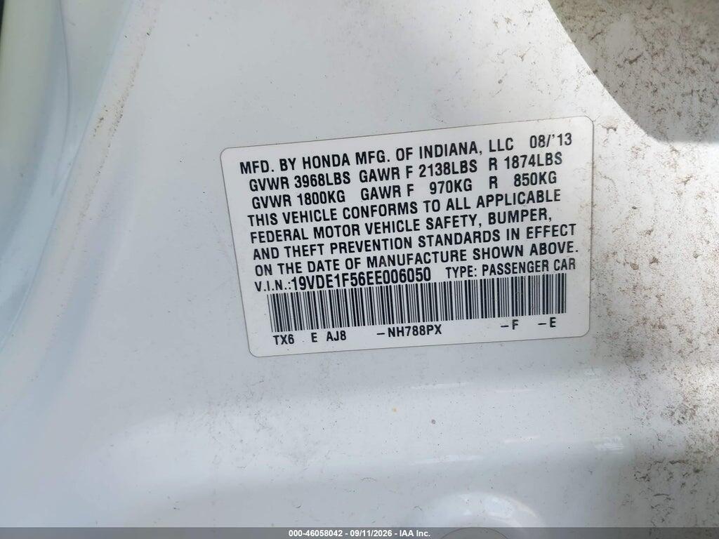 19VDE1F56EE006050 2014 ACURA ILX photo no. 9