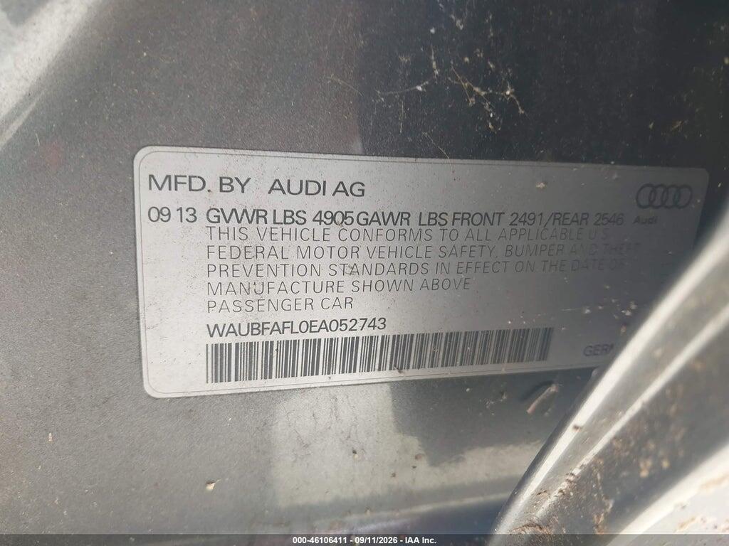 WAUBFAFL0EA052743 2014 AUDI A4 photo no. 9