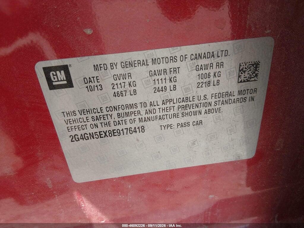2G4GN5EX8E9176418 2014 BUICK REGAL photo no. 9