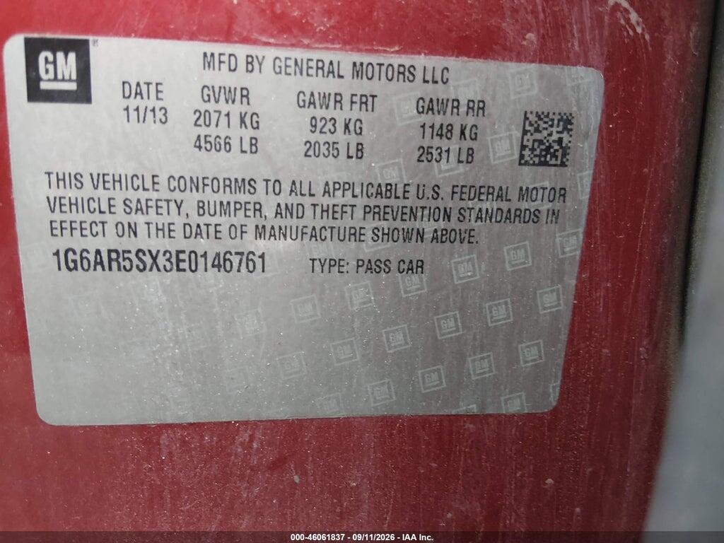 1G6AR5SX3E0146761 2014 CADILLAC CTS photo no. 9