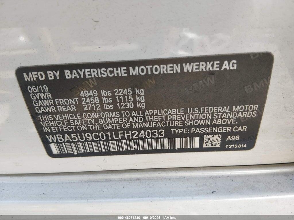WBA5U9C01LFH24033 2020 BMW M340I photo no. 9