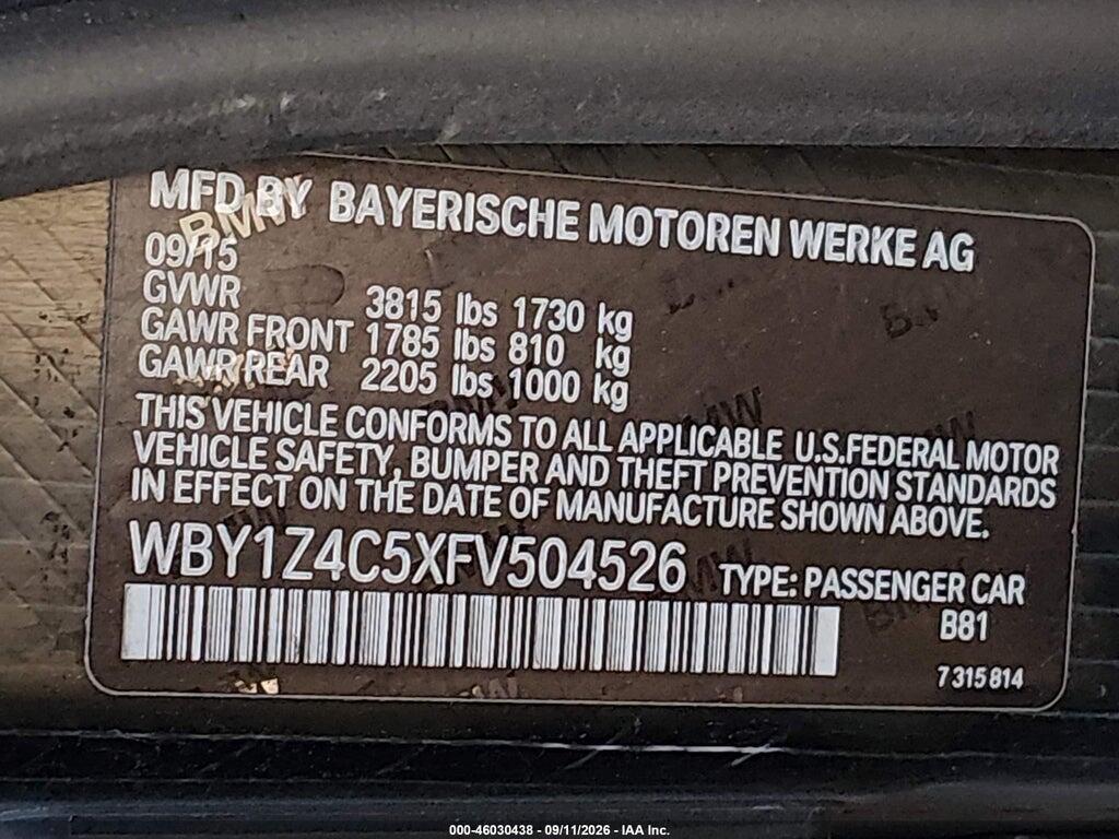 WBY1Z4C5XFV504526 2015 BMW I3 photo no. 9