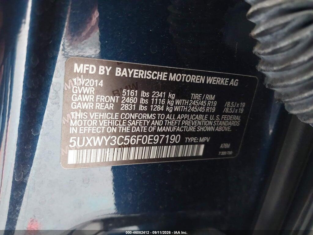 5UXWY3C56F0E97190 2015 BMW X3 photo no. 9