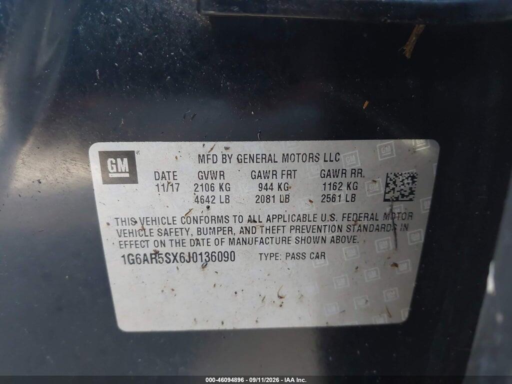 1G6AR5SX6J0136090 2018 CADILLAC CTS photo no. 9