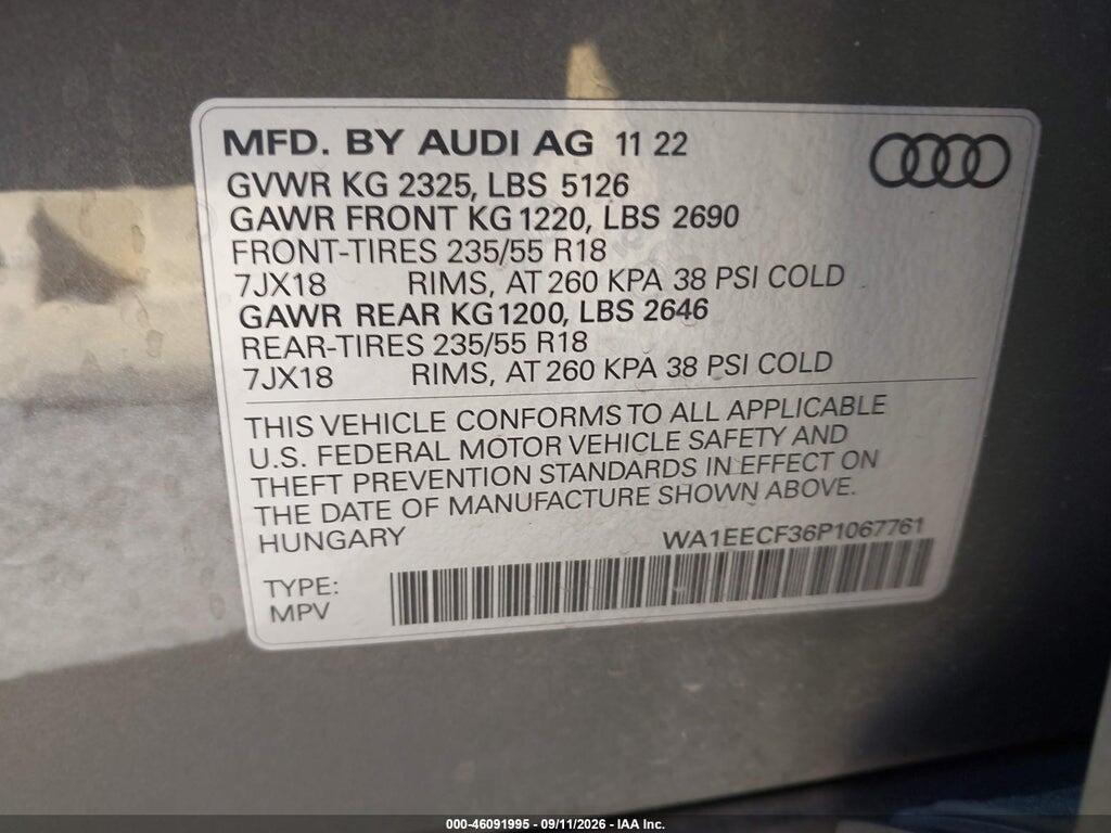 WA1EECF36P1067761 2023 AUDI Q3 photo no. 9