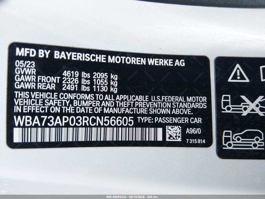 WBA73AP03RCN56605 2024 BMW 430I photo no. 9