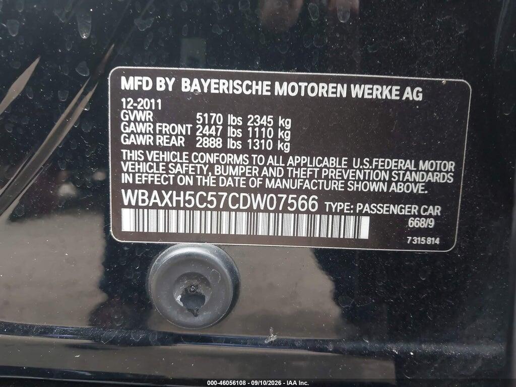 WBAXH5C57CDW07566 2012 BMW 528I photo no. 9