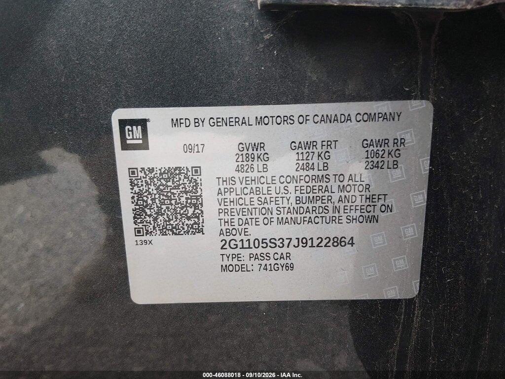 2G1105S37J9122864 2018 CHEVROLET IMPALA photo no. 9