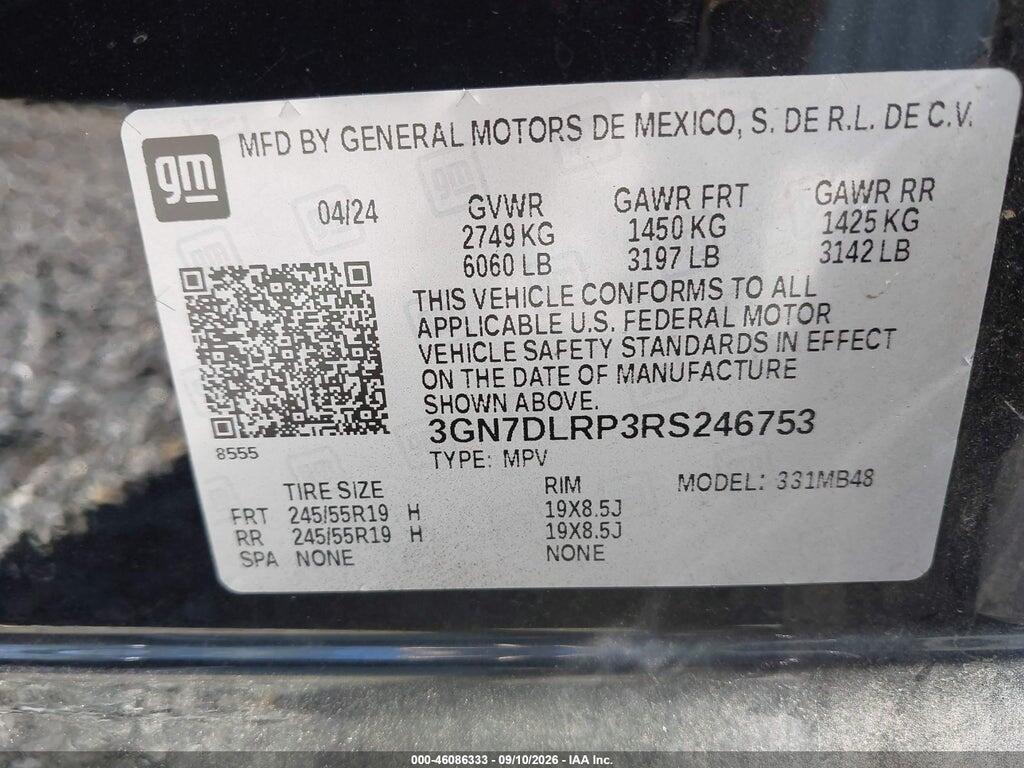 3GN7DLRP3RS246753 2024 CHEVROLET EQUINOX EV photo no. 9