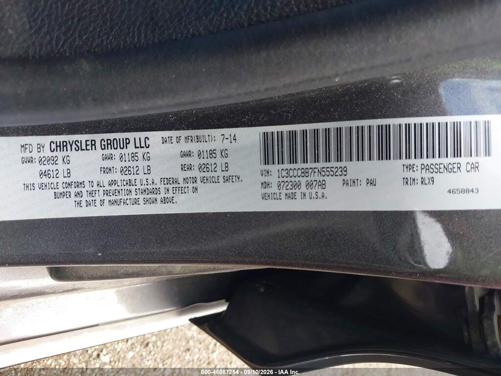 1C3CCCBB7FN555239 2015 CHRYSLER 200 photo no. 9