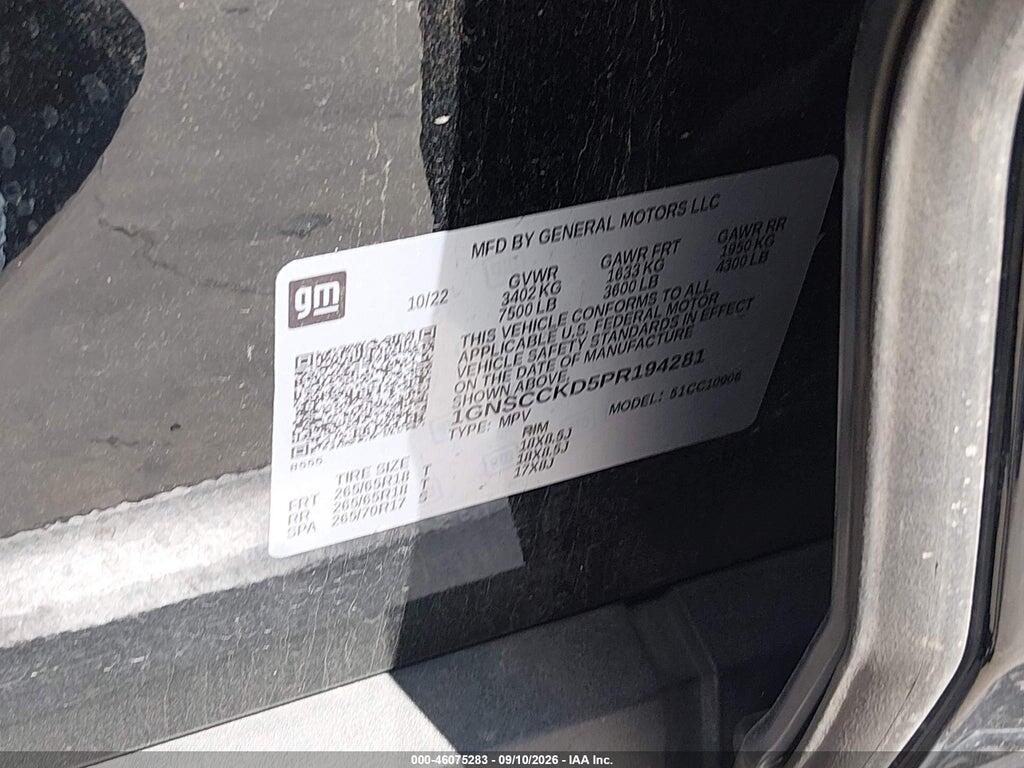 1GNSCCKD5PR194281 2023 CHEVROLET SUBURBAN photo no. 9