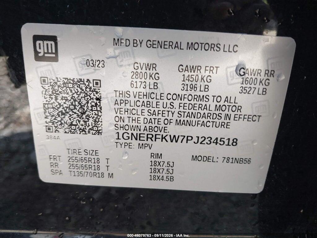 1GNERFKW7PJ234518 2023 CHEVROLET TRAVERSE photo no. 9
