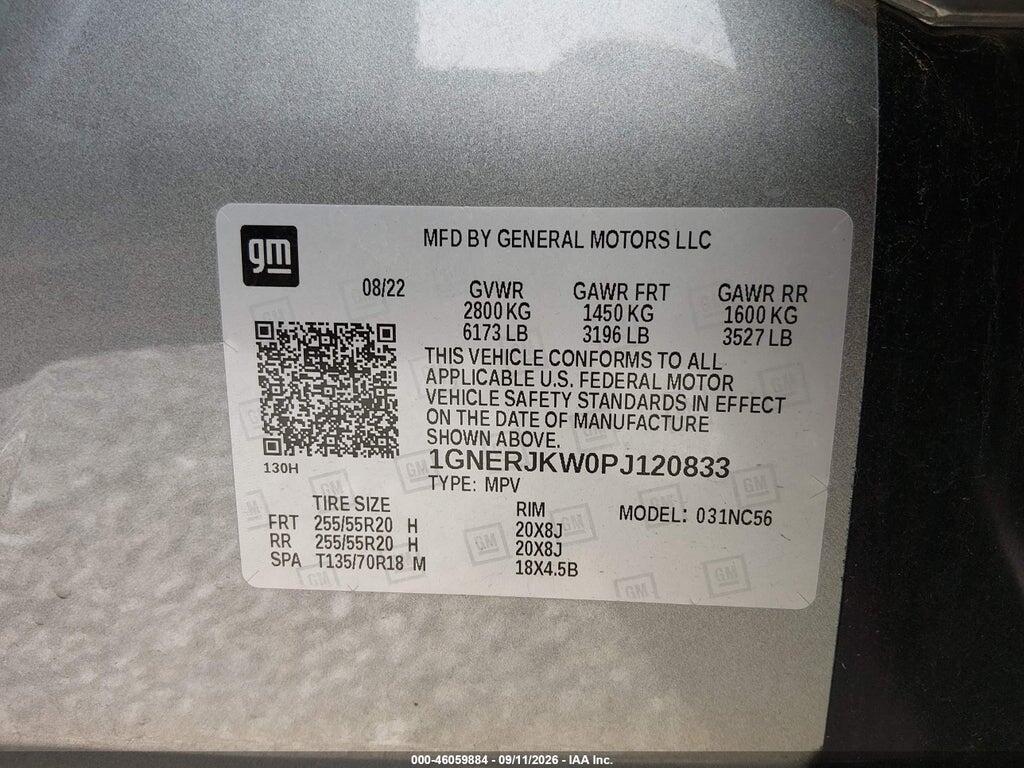 1GNERJKW0PJ120833 2023 CHEVROLET TRAVERSE photo no. 9