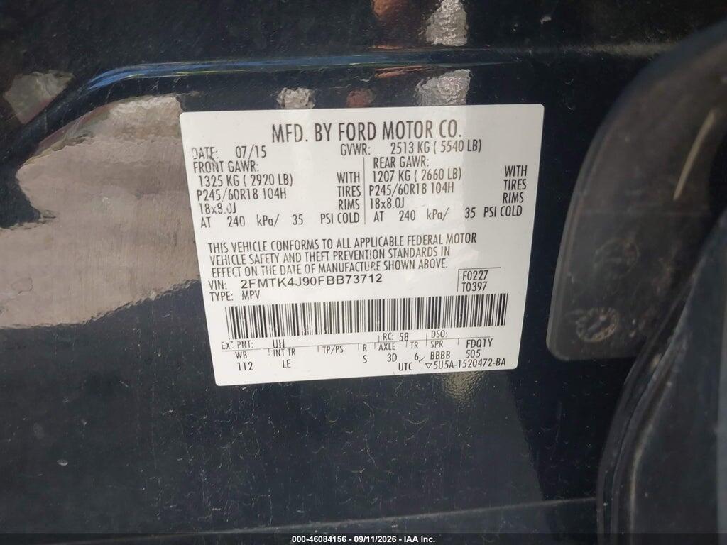 2FMTK4J90FBB73712 2015 FORD EDGE photo no. 9