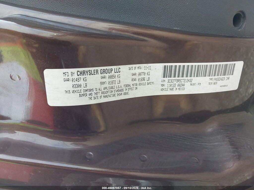 3C3CFFBR5CT212432 2012 FIAT 500 photo no. 9