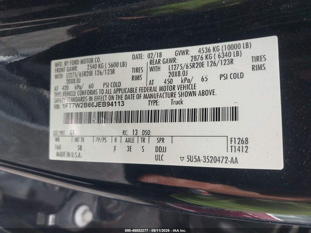 1FT7W2B66JEB94113 2018 FORD F-250 photo no. 9