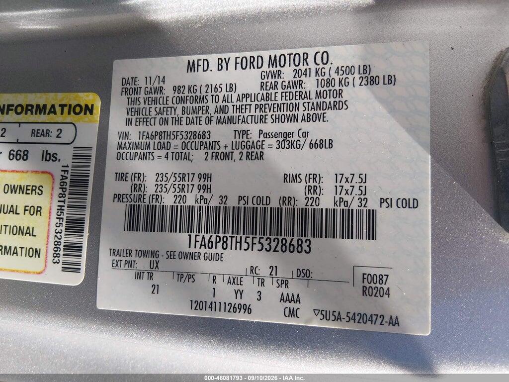 1FA6P8TH5F5328683 2015 FORD MUSTANG photo no. 9