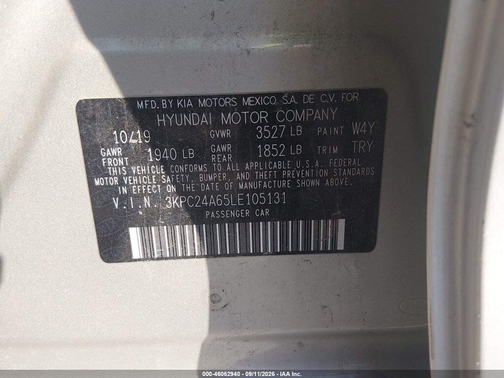 3KPC24A65LE105131 2020 HYUNDAI ACCENT photo no. 9
