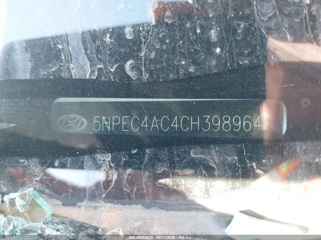 5NPEC4AC4CH398964 2012 HYUNDAI SONATA photo no. 9