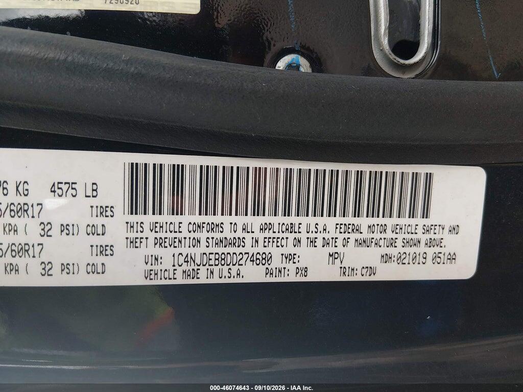 1C4NJDEB8DD274680 2013 JEEP COMPASS photo no. 9